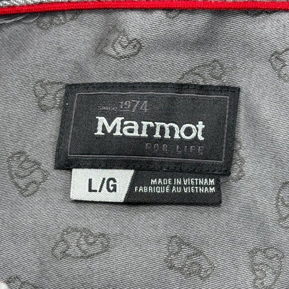 Marmot Gray Long-Sleeve Button-Up Shirt With Marmot Print Pattern L - Picture 4 of 10
